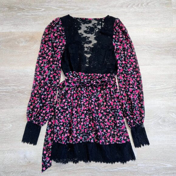 For Love & Lemons X Victoria’s Secret Melrose Floral Rose Robe Lace Small Sheer - Picture 17 of 17